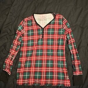 Little Sleepies Red and Green Plaid Women’s Top S